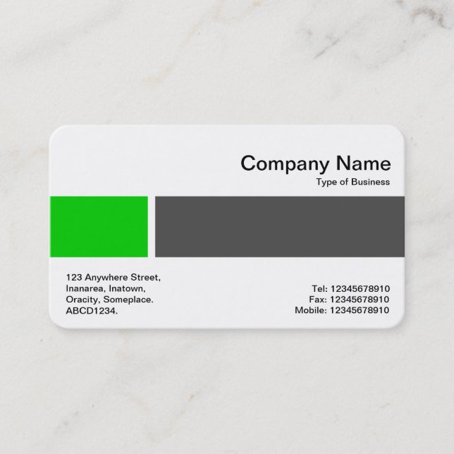 Middle Band - Two Tones 02 - Green and Gray Business Card (Front)