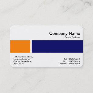 Middle Band - Two Tones 02 - Orange and Dp Navy Business Card