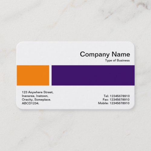 Middle Band _ Two Tones 02 _ Orange and Dp Purple Business Card