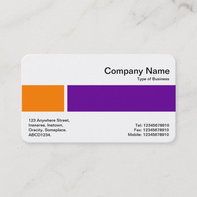 Middle Band - Two Tones 02 - Orange and Purple Business Card (Front)