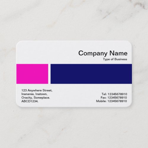 Middle Band _ Two Tones 02 _ Pink And Deep Navy Business Card