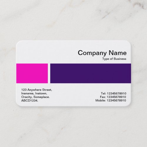Middle Band _ Two Tones 02 _ Pink and Dp Purple Business Card