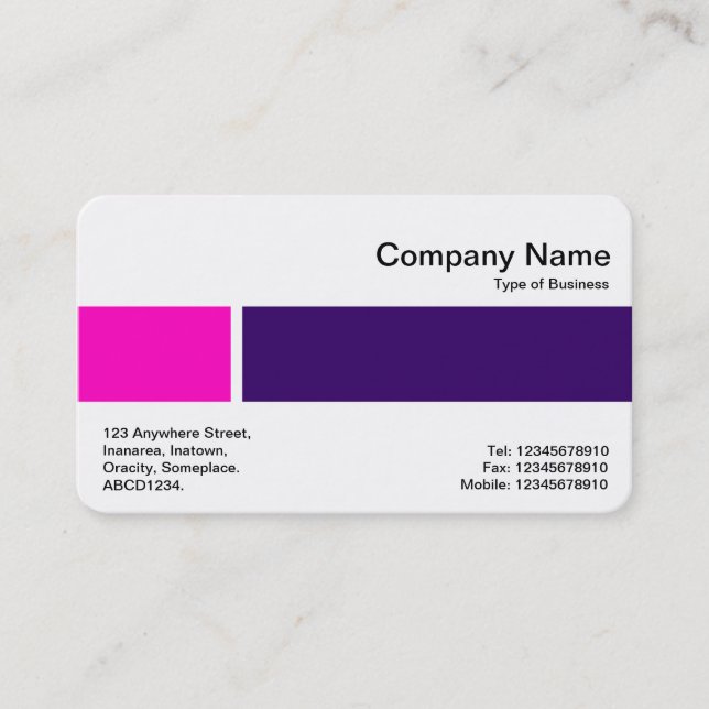 Middle Band - Two Tones 02 - Pink and Dp Purple Business Card (Front)