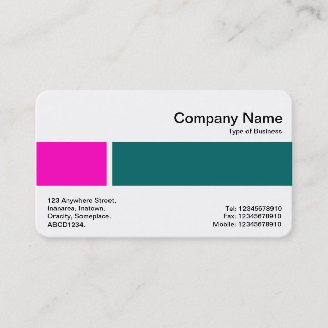 Middle Band - Two Tones 02 - Pink And Moss Green Business Card (Front)