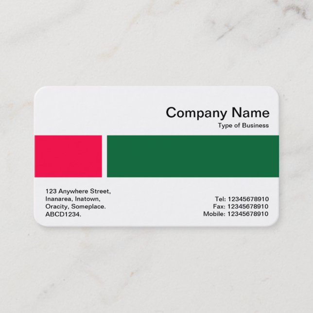 Middle Band - Two Tones 02 - Red and Green Business Card (Front)