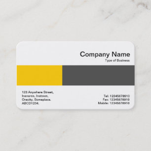 Middle Band - Two Tones - Amber and Dark Gray Business Card