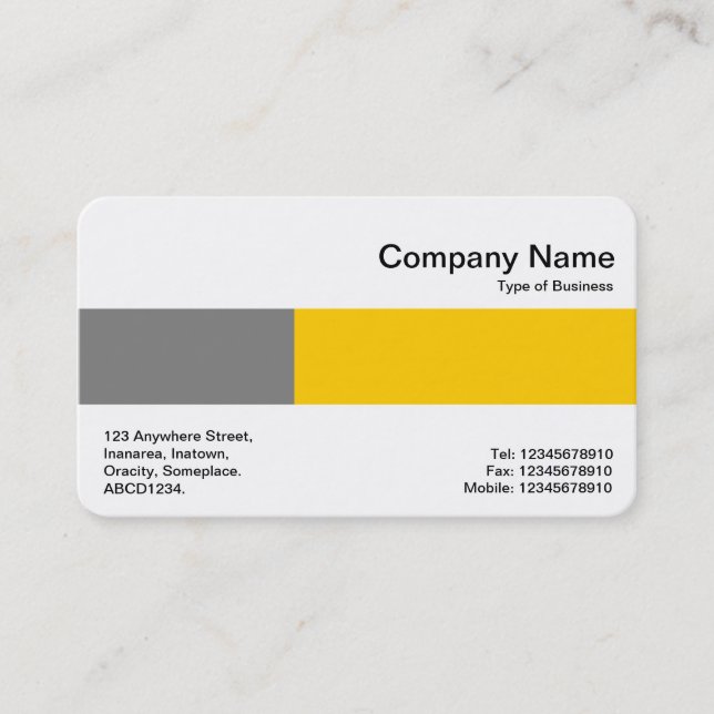 Middle Band - Two Tones - Gray and Amber Business Card (Front)
