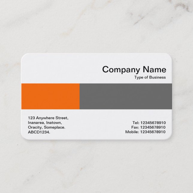 Middle Band - Two Tones - Orange and Gray Business Card (Front)