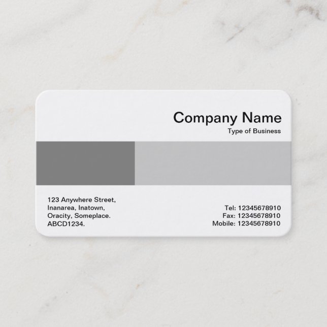Middle Band - Two Tones - Shades of Gray Business Card (Front)