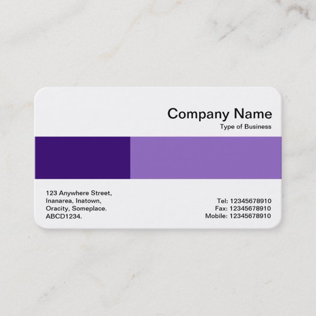 Middle Band - Two Tones - Shades of Purple Business Card (Front)