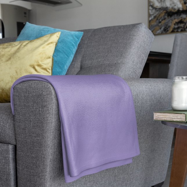 Middle Blue Purple Solid Plain Color Fleece Blanket (Creator Uploaded)
