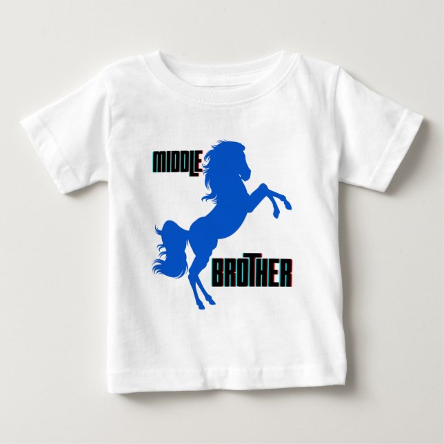Middle Brother Horse Rearing Baby T-Shirt (Front)