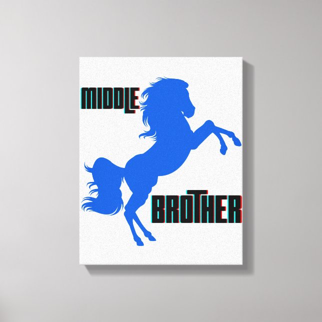 Middle Brother Horse Rearing Canvas Print (Front)
