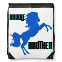Middle Brother Horse Rearing Drawstring Bag