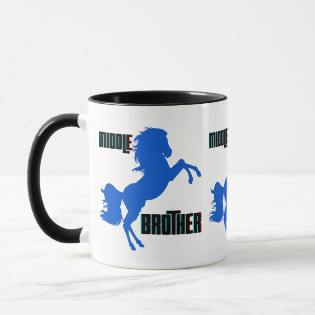 Middle Brother Horse Rearing Mug (Left)