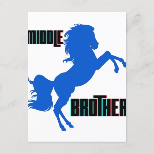 Middle Brother Horse Rearing Postcard