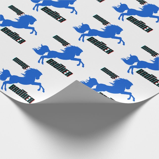Middle Brother Horse Rearing Wrapping Paper (Corner)
