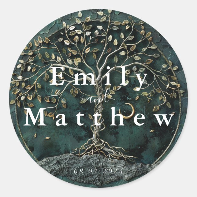 Middle-earth Majesty Wedding Classic Round Sticker (Front)