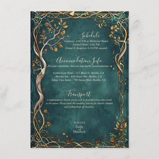 Middle-earth Majesty Wedding Enclosure Card (Front)