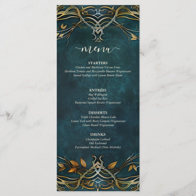Middle-earth Majesty Wedding Menu (Front)