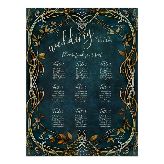 Middle-earth Majesty Wedding Seating Chart (Front)