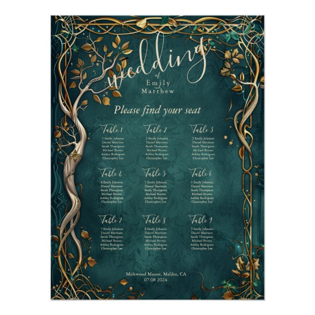 Middle-earth Majesty Wedding Seating Chart (Front)