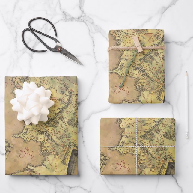 MIDDLE EARTH™ Map Wrapping Paper Sheets (Front)