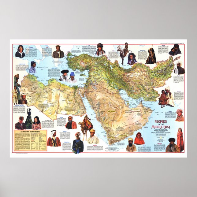" Middle East: 1972 People and Cultures map ... Poster (Front)