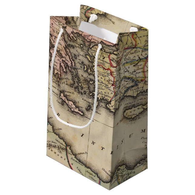 Middle East Atlas Map Small Gift Bag (Back Angled)