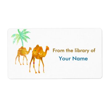 Middle East Camels Animal Parade Label by happytwitt at Zazzle