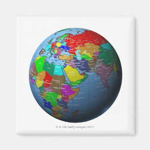 Middle East on Globe Magnet
