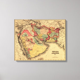 Middle East "Persia Arabia"Panoramic Map Canvas Print