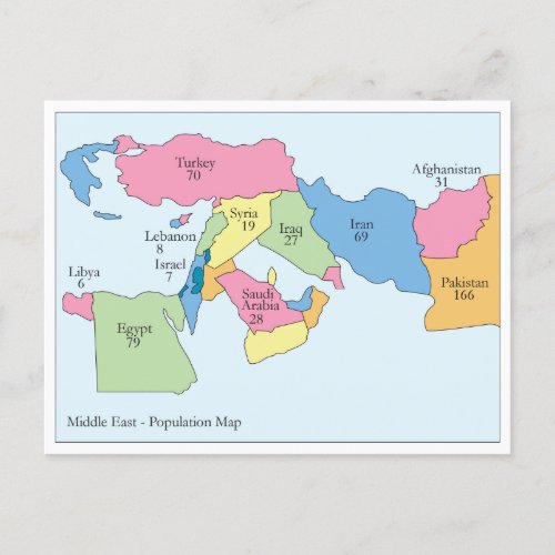 Middle East Population Postcard