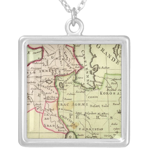 Middle East, Turkey, Iran Silver Plated Necklace (Front)