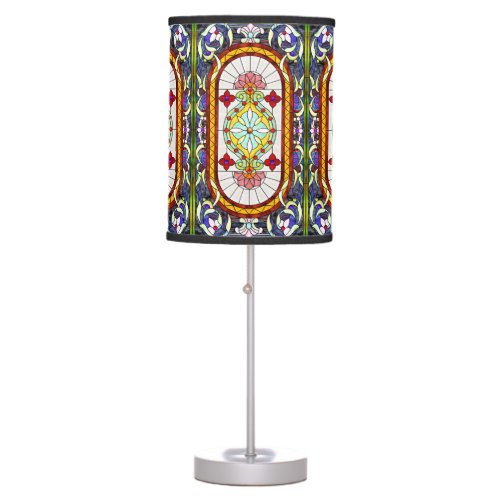 Middle_Eastern Art Nouveau Stained Glass Window Table Lamp