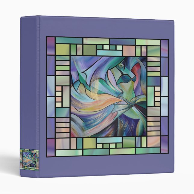 Middle Eastern Belly Dancer With Pastel Veils 3 Ring Binder (Front/Spine)