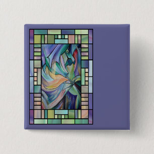 Middle Eastern Belly Dancer With Pastel Veils Pinback Button