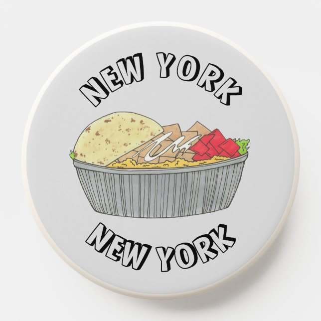 Middle Eastern Food Halal Chicken and Rice Cart PopSocket (Popsocket)