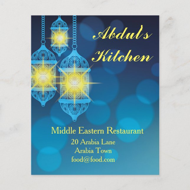 Middle eastern or Lebanese Moroccan restaurant Flyer (Front)