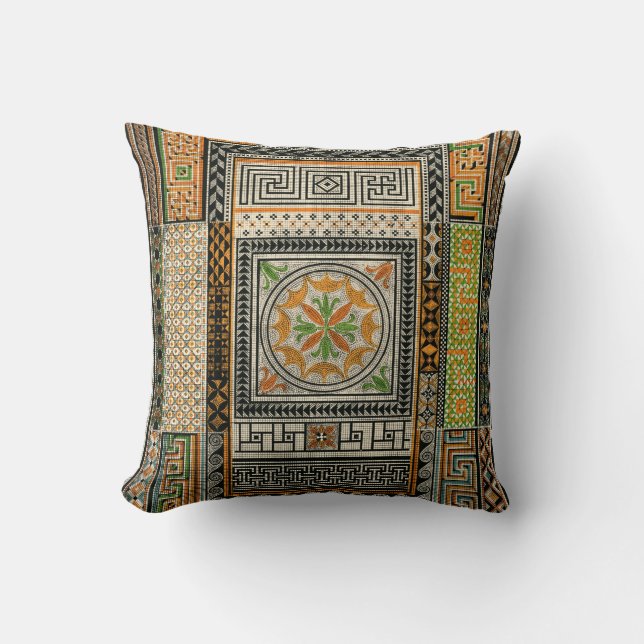 Middle-Eastern Vintage Art Throw Pillow (Front)