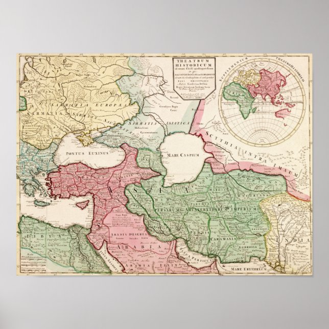 Middle EastPanoramic MapMiddle East Poster (Front)