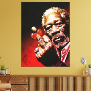 Middle Finger Art with Red Bow Canvas Print