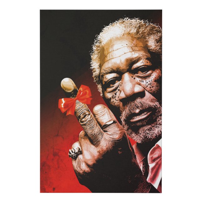 Middle Finger Art with Red Bow Faux Canvas Print (Front)