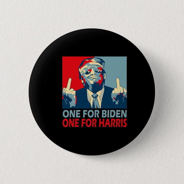 Middle Finger Biden Harris Republican American Fla Button (Front)