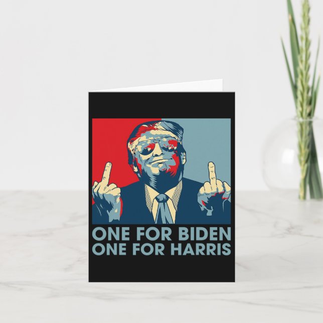Middle Finger Biden Harris Republican American Fla Card (Front)
