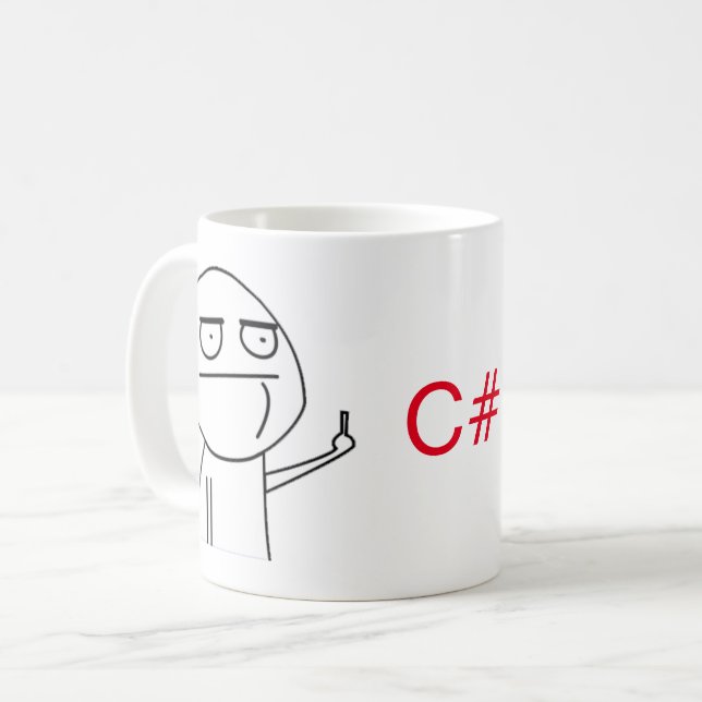 Middle Finger C# Programmers' Coffee Mug (Front Left)