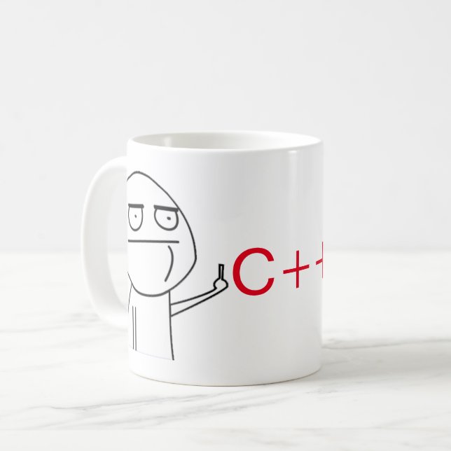 Middle Finger C++ Programmers' Coffee Mug (Front Left)