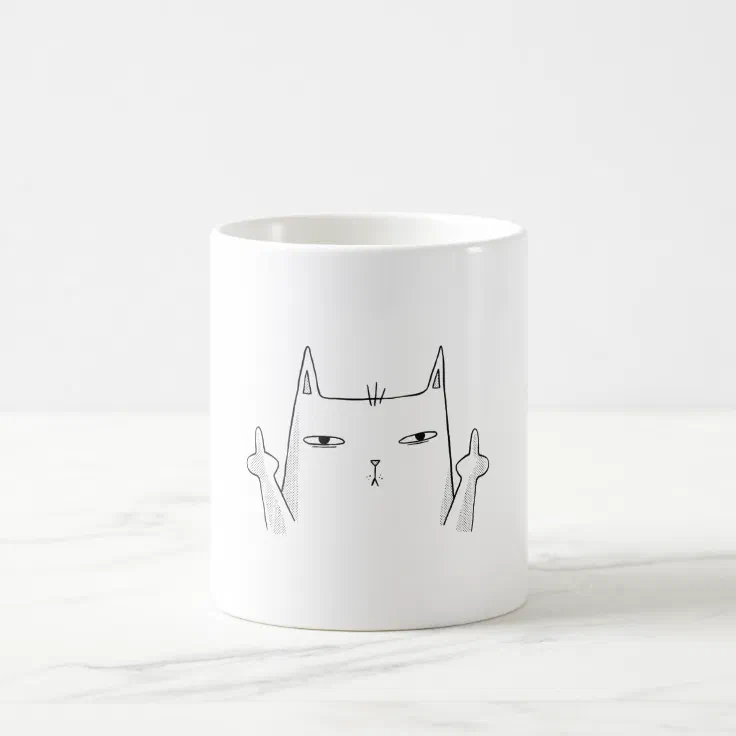 Cat Mug I Do What I Want Funny Coffee Mug Cat Lover Gift  Middle Finger Standing 