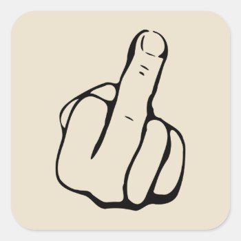 Middle Finger Comical Sticker by Wesly_DLR at Zazzle