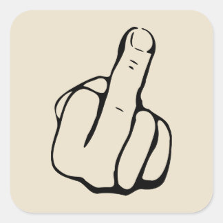 Middle Finger Comical Sticker